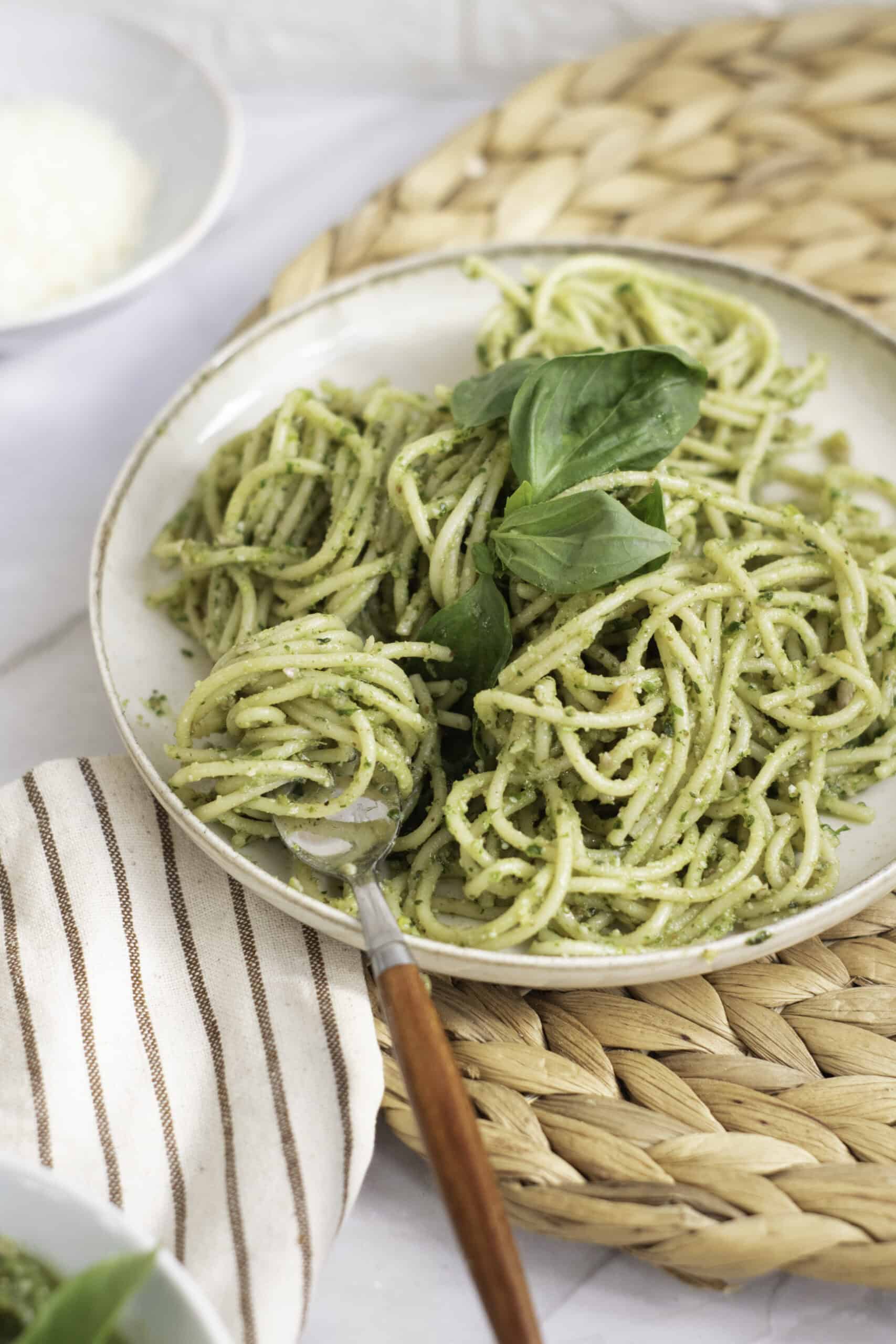 homemade basil pesto sauce