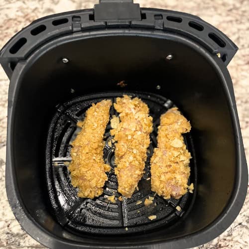 air fryer potato chip chicken tenders before cooking