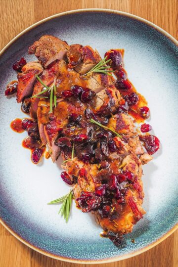 Butterflied Cranberry Orange Pork Tenderloin