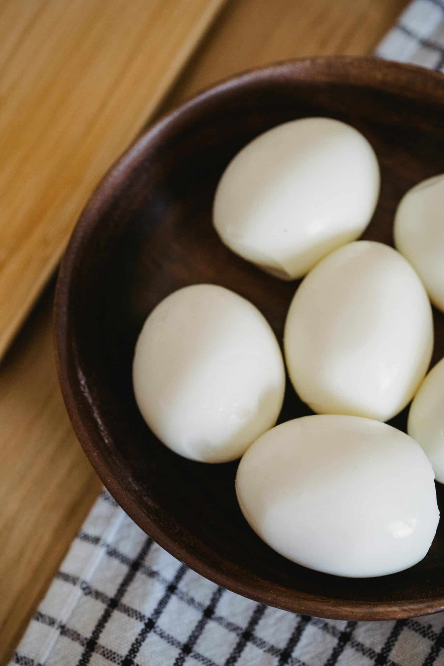 hard boiled eggs in bowl