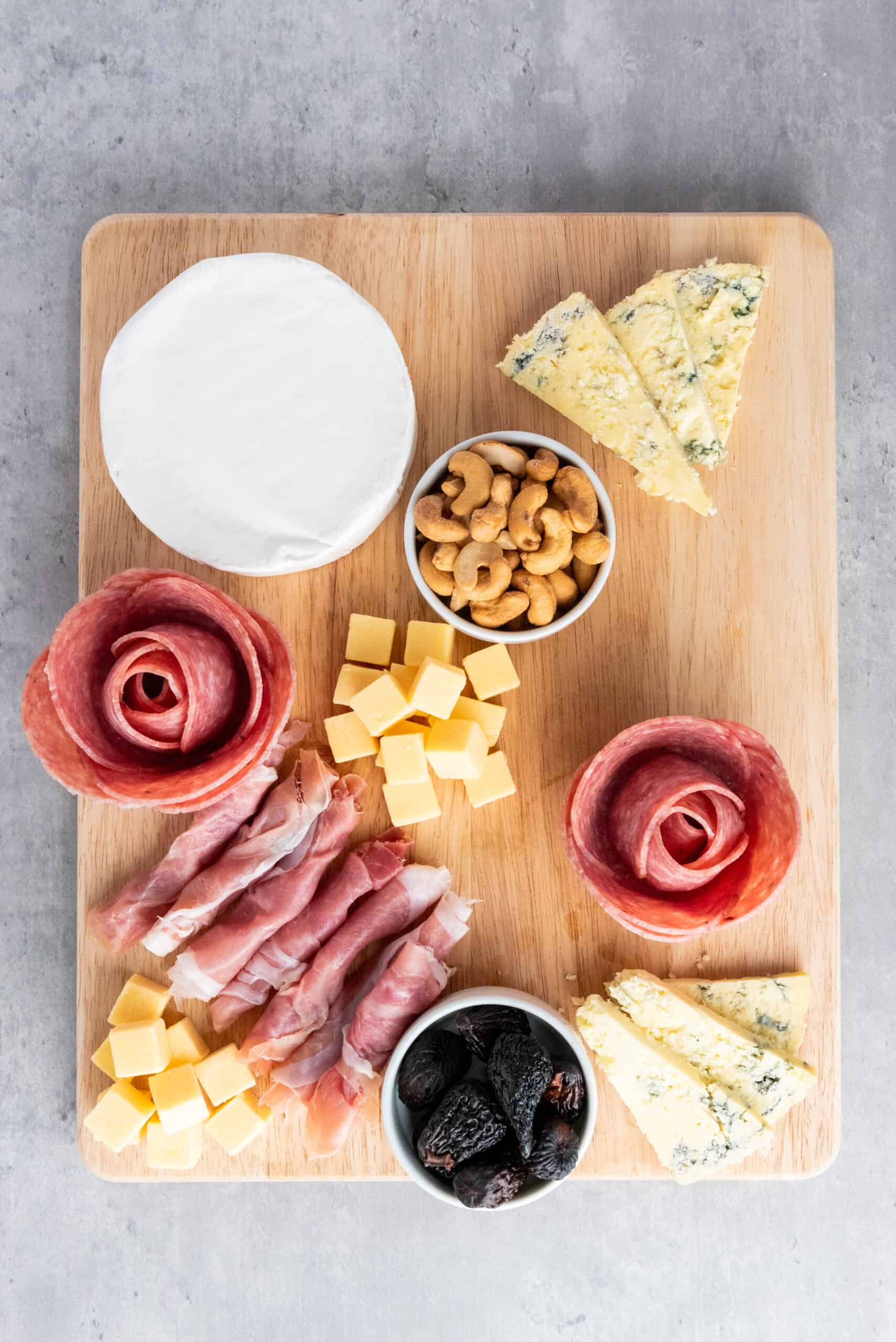 Nuts and Fruits on Charcuterie Board