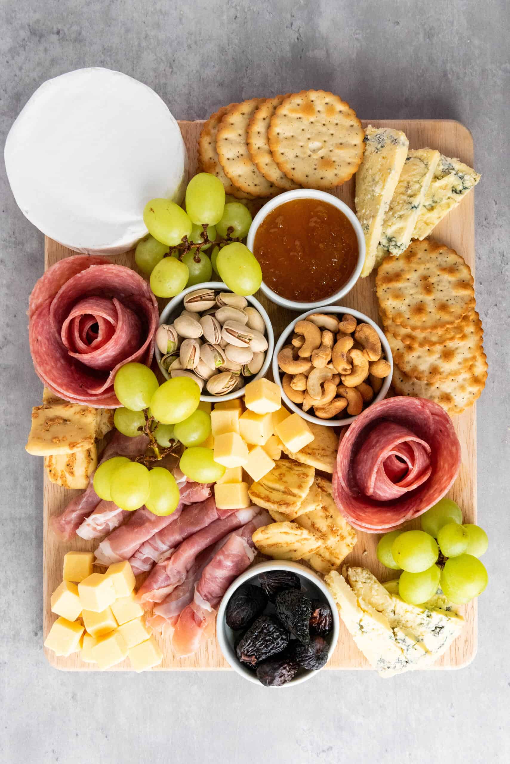 Crackers Added to Charcuterie Board