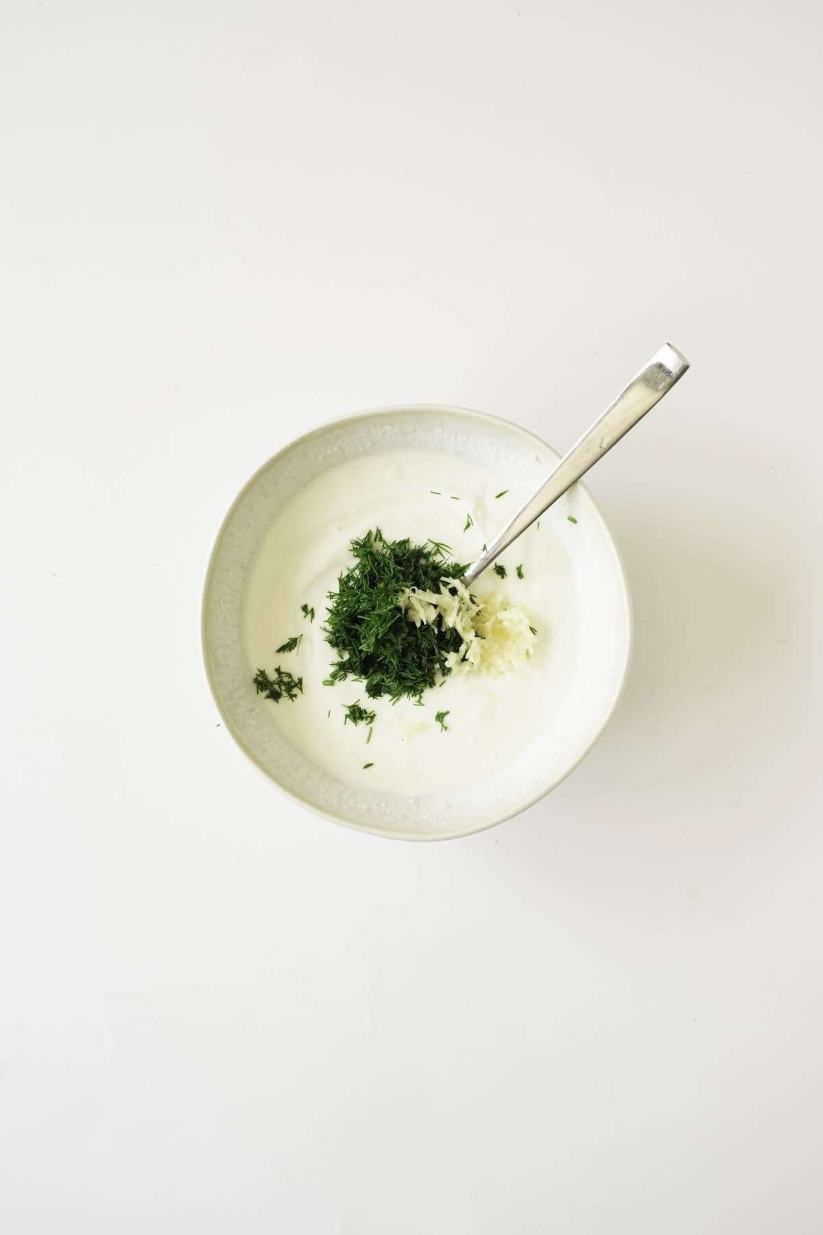 bowl of yogurt sauce