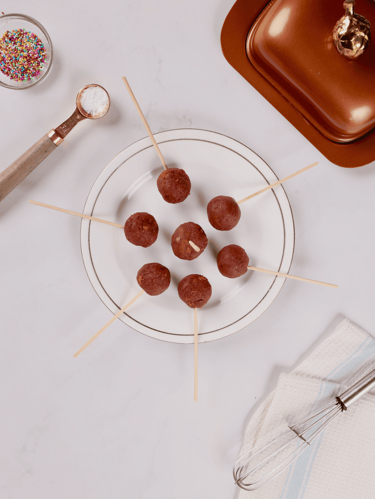 raw cake pops with sticks